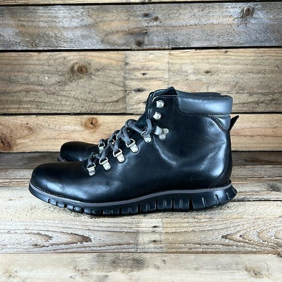 Cole Haan Men's Zerogrand Hiker Boot Water-Resistant - Black Leather - 10.5 - Picture 1 of 8